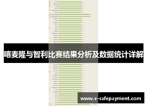 喀麦隆与智利比赛结果分析及数据统计详解